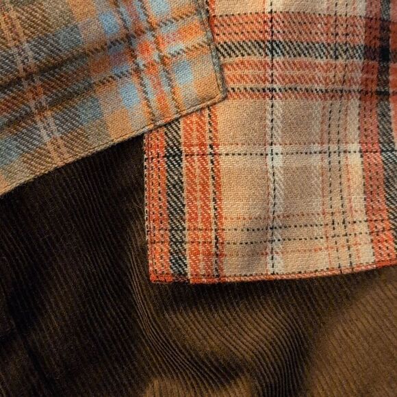 Found‎ Men's brand corduroy flannel plaid patchwork pants nwt size 34 - Picture 5 of 6
